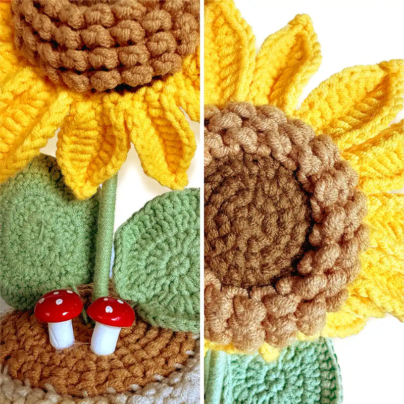 Custom Photo Memorial Look For Me In The Sunshine - Personalized Crochet Plant Pot