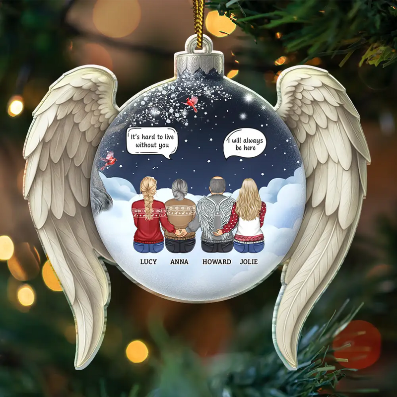 Christmas,Family,Memorial,Sad - We Miss You Family Memorial - Personalized Custom Shaped Acrylic Ornament