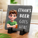 Gift For Sisters,Gift For Sibling,Gift For Brothers,Family,Gift For Bestie,Gifts For Colleagues,Cousin,Gift For Yourself,Gift For Men,Gift For Women,Funny - Wine Wisky Beer Goes Here - Personalized Slate Coaster