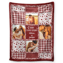 Gift For Couples,Gift For Women,Gift For Men,Gift For Husband,Gift For Wife,Gift For Girlfriend,Gift For Boyfriend,Christmas,LGBT,Love - Custom Photo Our Love Story Couples - Personalized Fleece Blanket, Sherpa Blanket