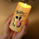 Christmas,Gift For Bestie,Gift For Sisters,Happy - Our Memories Are Countless Our Friendship Is Endless - Personalized Flameless LED Candle