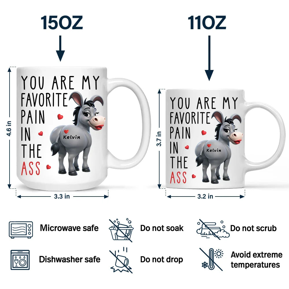 Gift For Couples,Gift For Husband,Gift For Wife,Gift For Boyfriend,Gift For Girlfriend,Funny - You Are My Favorite Pain - Personalized Mug