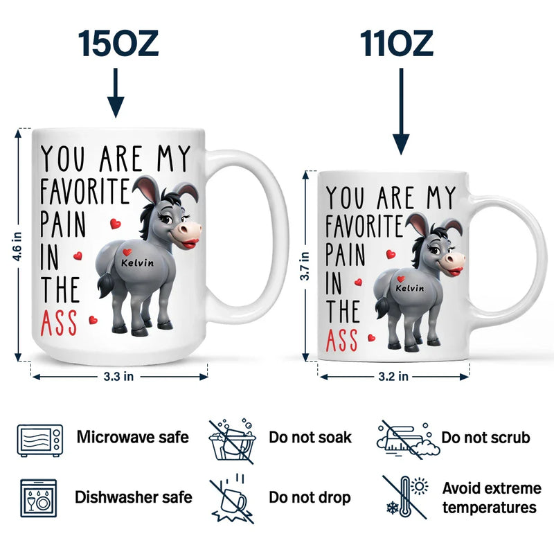 Gift For Couples,Gift For Husband,Gift For Wife,Gift For Boyfriend,Gift For Girlfriend,Funny - You Are My Favorite Pain - Personalized Mug
