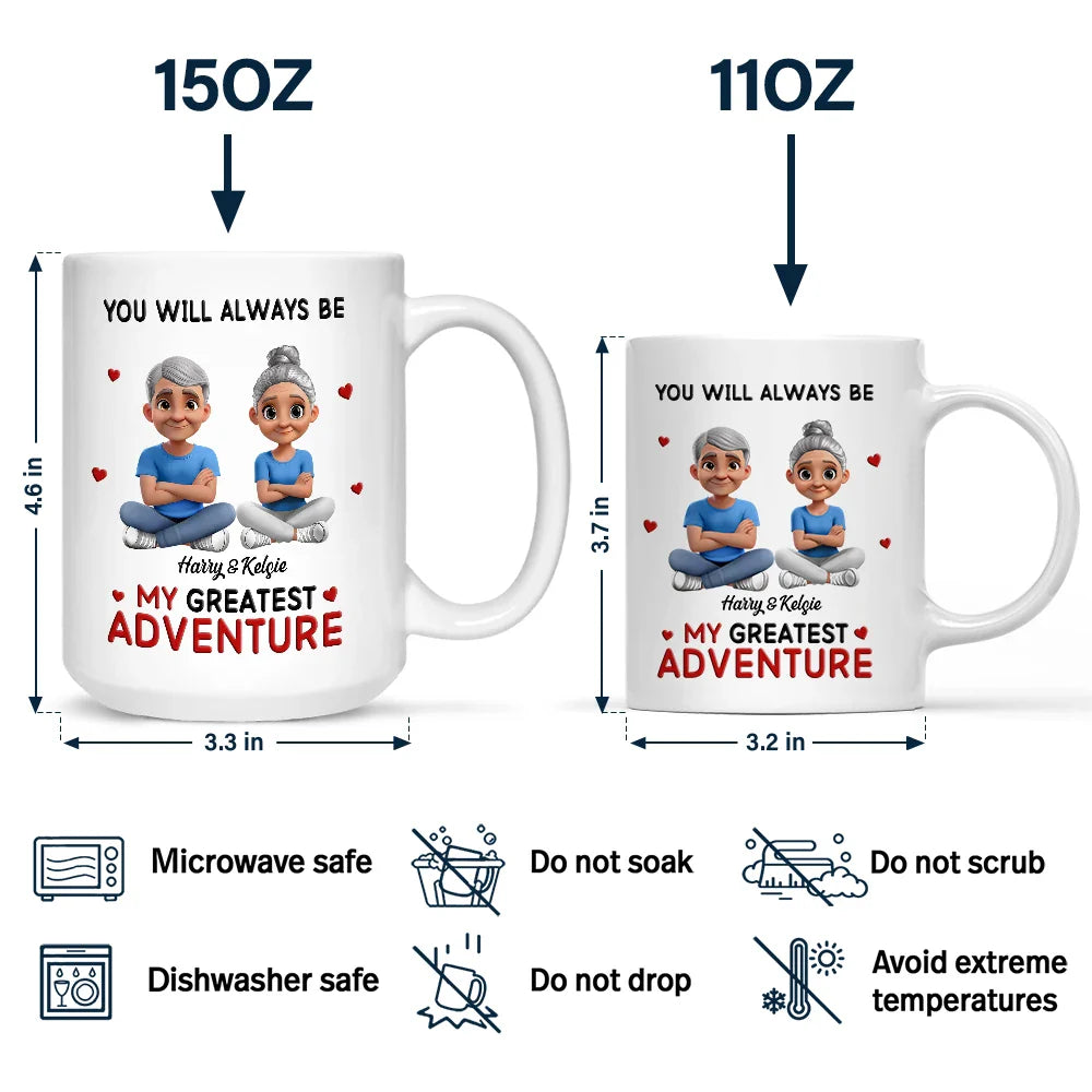 Gift For Couples,Gift For Husband,Gift For Wife,Gift For Boyfriend,Gift For Girlfriend,LGBT - You Will Always Be My Greatest Adventure - Personalized Mug