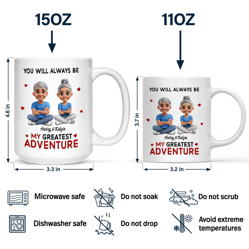 Gift For Couples,Gift For Husband,Gift For Wife,Gift For Boyfriend,Gift For Girlfriend,LGBT - You Will Always Be My Greatest Adventure - Personalized Mug