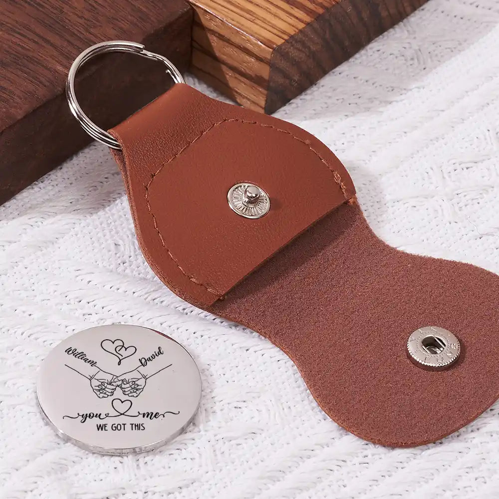 You And Me We Got This - Personalized Leather Pocket Hug