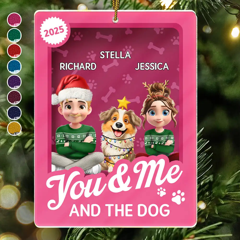 You & Me And The Dog Toy Box - Personalized Custom Shaped Acrylic Ornament